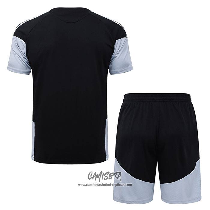 Chandal del Real Madrid 2025-2026 Manga Corta Negro - Pantalon Corto